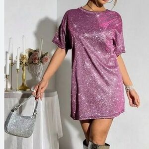 Sparkling Pink Mini Dress